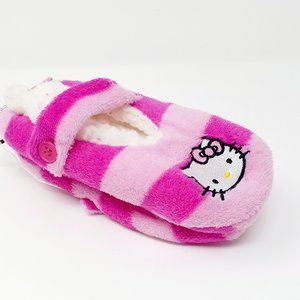 Girls Hello Kitty Slippers Zebra Fuzzy Plush Size 11 12 13 1 2 3 S M L New Nwt